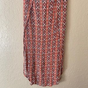 Peach and teal patterned skirt